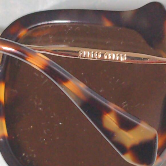 Miu Miu Light Havana Brown Sunglasses Jeweled Cat Eye 100% UV Protection main image 4